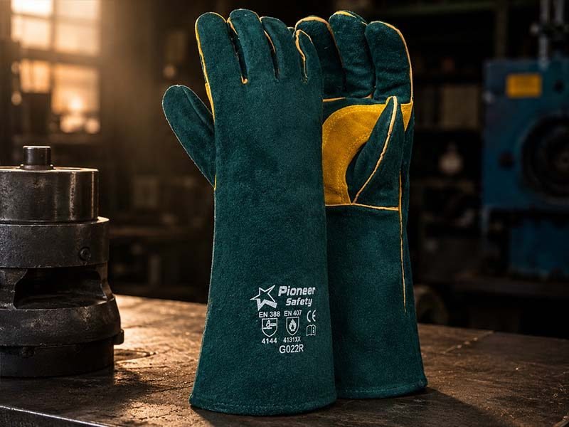 Green Lined Elbow-Length Glove (8