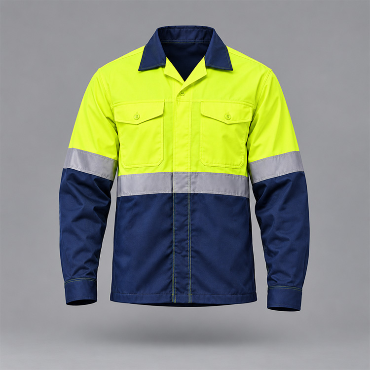 65/35 Hi-Viz Two Tone Worksuit, front, isolated