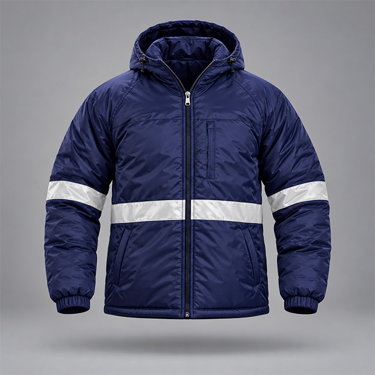 Below Zero Double Lined Hooded Jacket & Trousers with Reflective Tape jacket, isolated