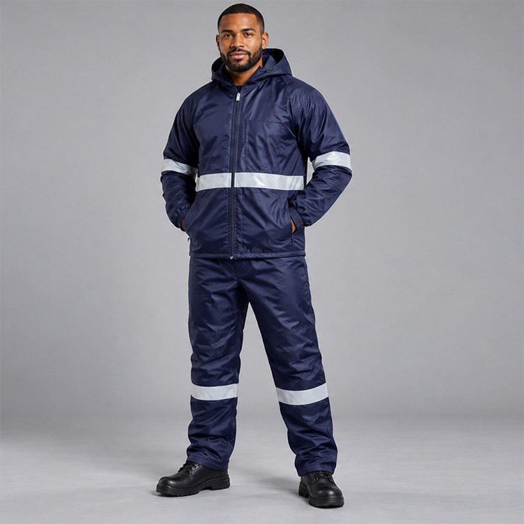 Below Zero Single Lined Hooded Jacket & Trousers with Reflective Tape