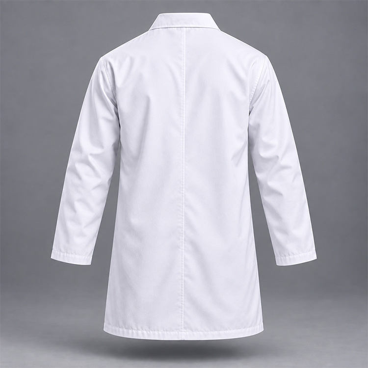 Food Safety Press Stud Dust Coat back, isolated