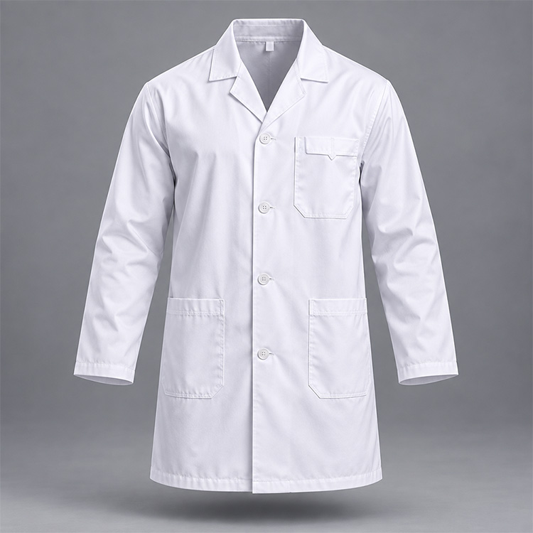 Food Safety Press Stud Dust Coat front, isolated
