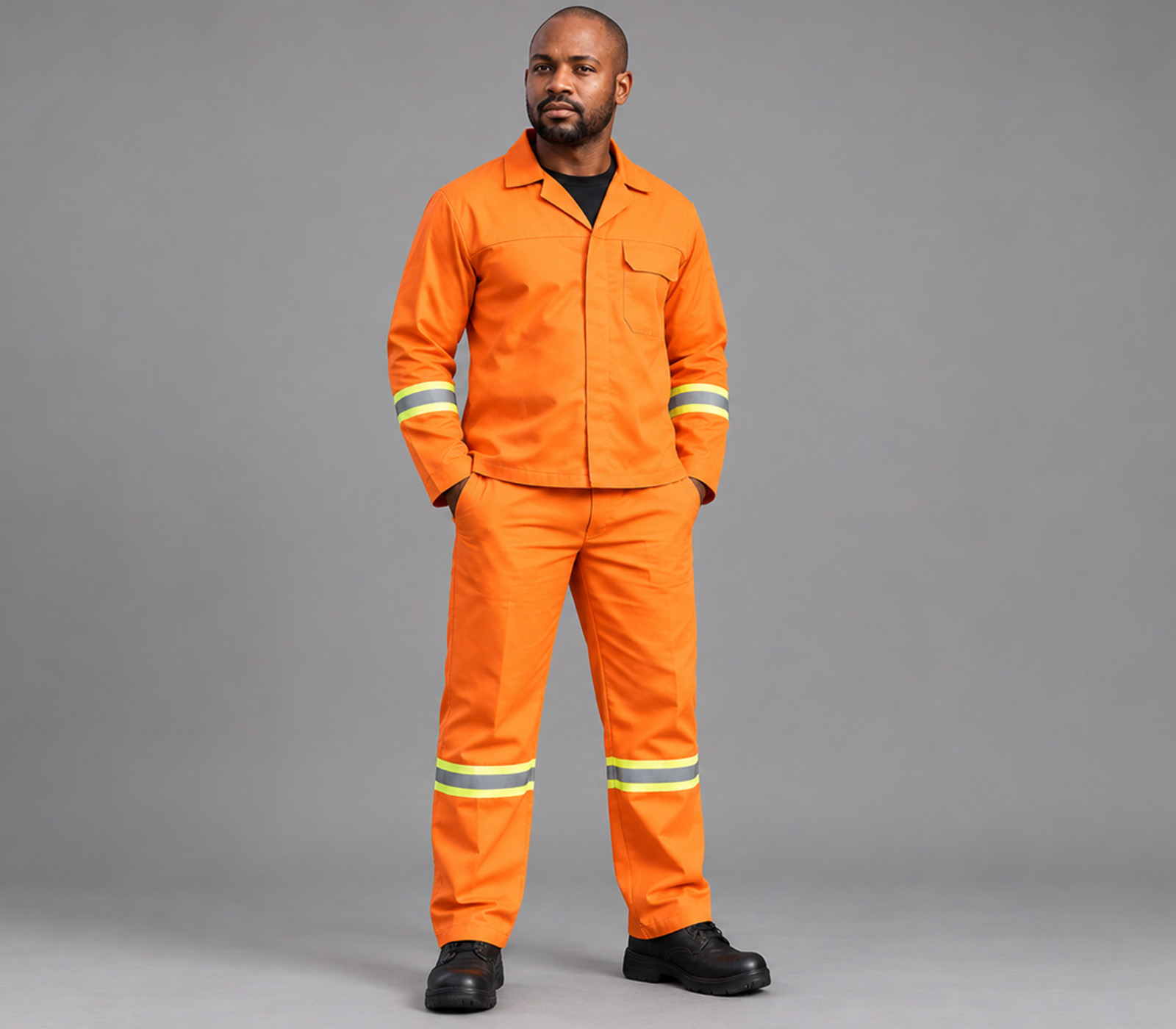 Model wearing the J54 Reflective Conti Suit